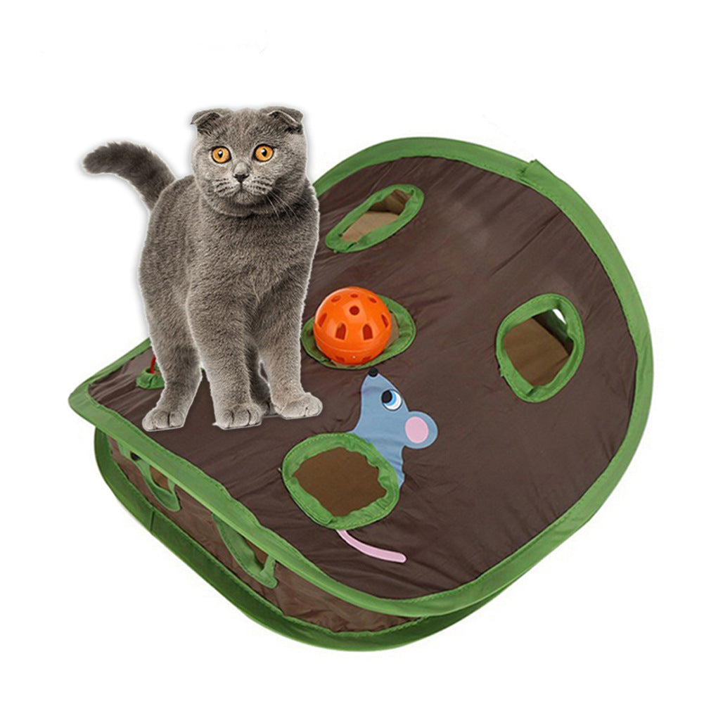 Pet Cat Interactive Hide Seek Game 9 Holes Tunnel