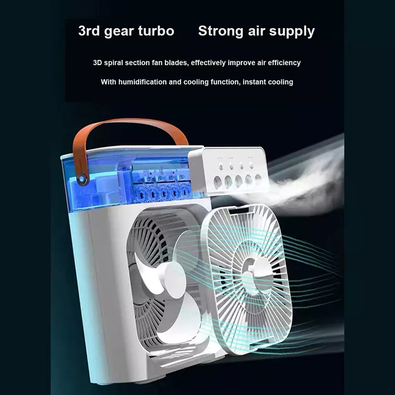 3 In 1 Air Humidifier Cooling USB Fan LED Night