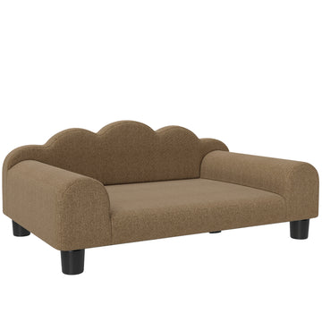 Paw  Sofa Bed, Breathable Pet Sofa With Backrest And Armrest For Small Dogs, Brown