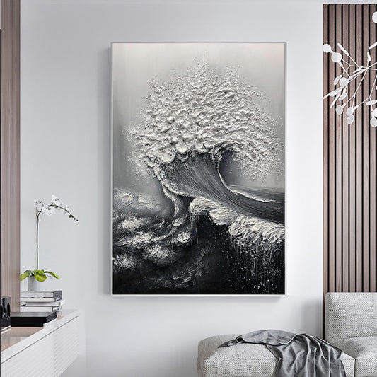 Abstract 3D Ocean Wave Thick Art Hand-painted Oil Painting