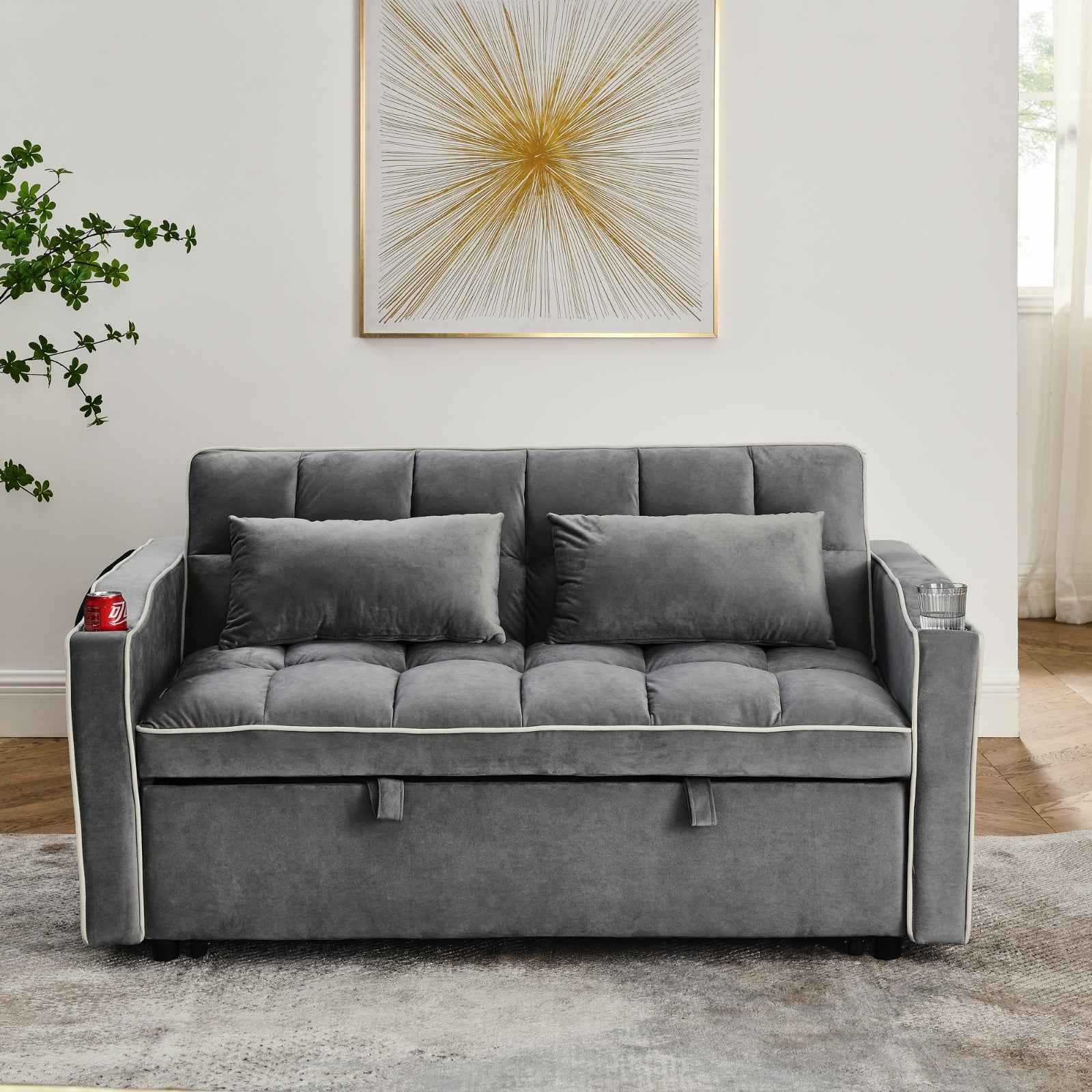 JAVESY  Versatile Foldable Sofa Bed In 3 Lengths, Modern
