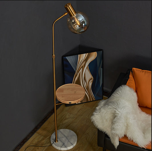 Gold & Glass Floor Lamp