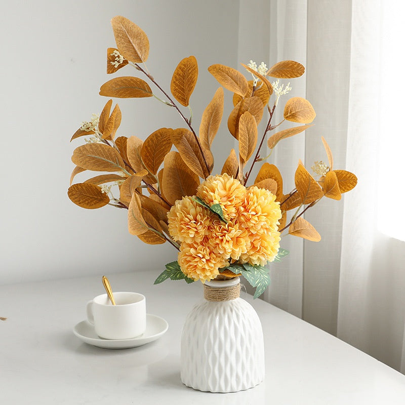 Artificial chrysanthemum and eucalyptus bunch, 47cm – view 8