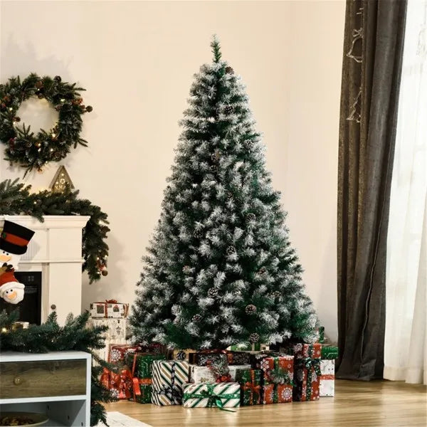 6ft Snow-Tipped Artificial Christmas Tree with 61 Pine Cones