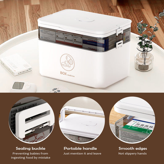 Medicine Storage Box  Medication Storage Large-Capacity Medicine Box UK--L