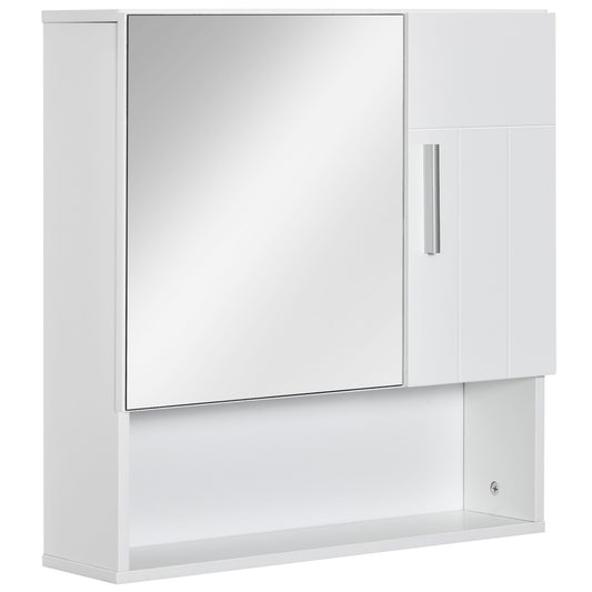 ALBA white bathroom mirror cabinet with double doors
