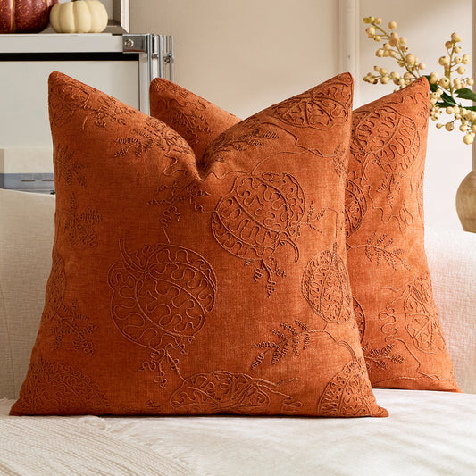 EMBERFIELD embroidered pumpkin cushion cover – image 2