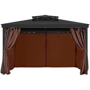 Gazebo Curtains Outdoor, Fit Most 10' X 10' X 6.9' Gazebos, 4-Panel Sidewall