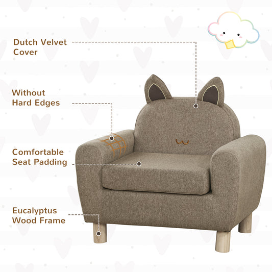 Kids Sofa Armchair  Wood Brown