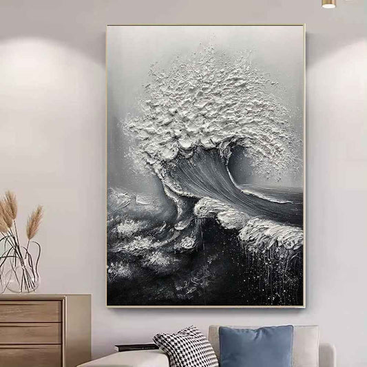 Abstract 3D Ocean Wave Thick Art Hand-painted Oil Painting