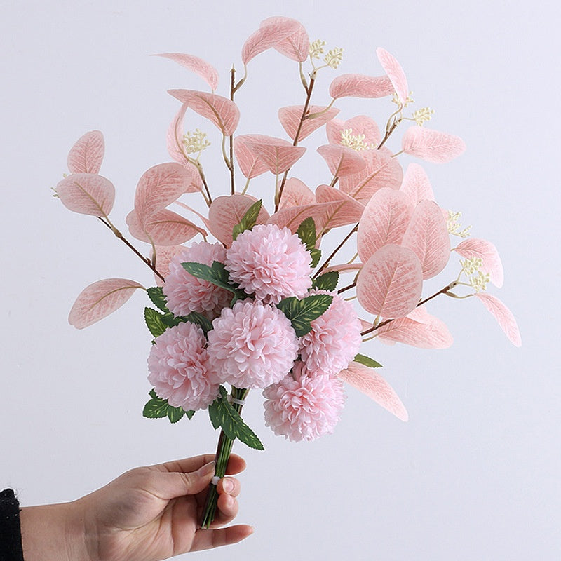 Artificial chrysanthemum and eucalyptus bunch, 47cm – view 9