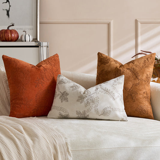 EMBERFIELD embroidered pumpkin cushion cover – image 1