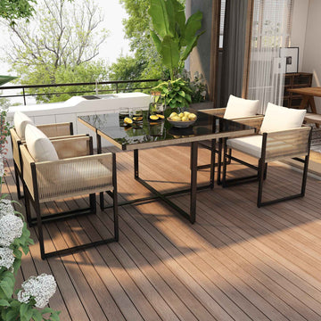 Garden Dining Set 5 Piece Set With 1 Dining Table