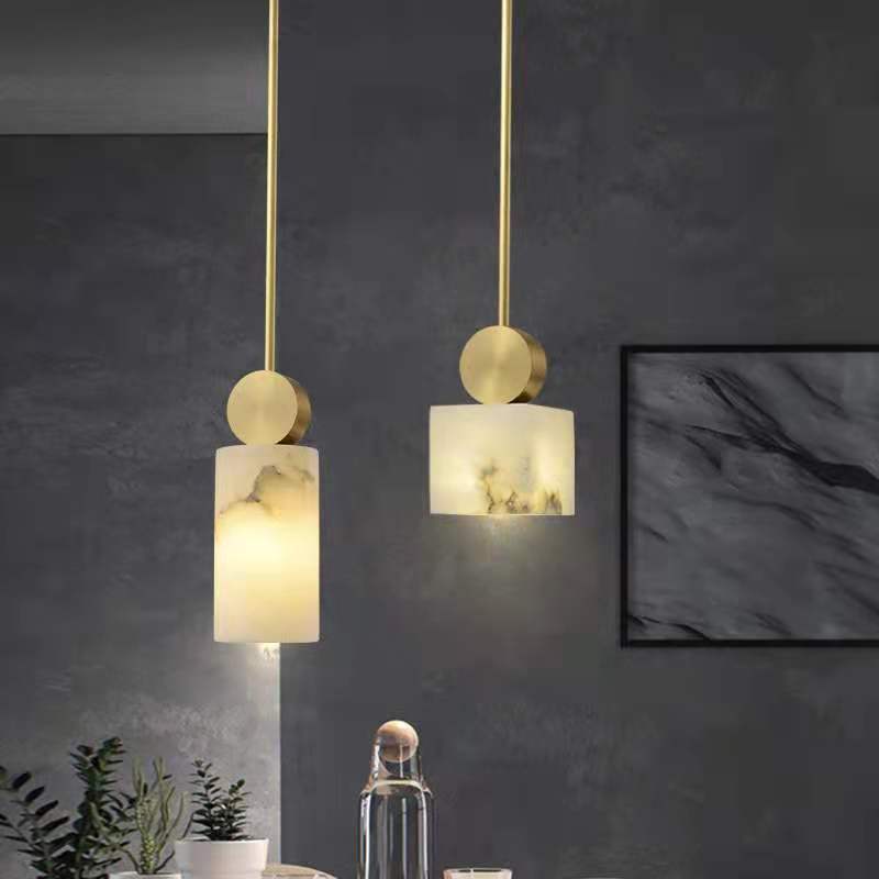 MARMO marble and copper pendant light