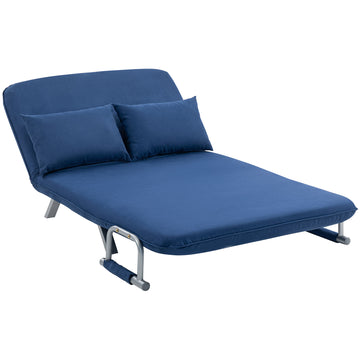 Two-Seater Click-Clack Sofa Bed - Dark Blue