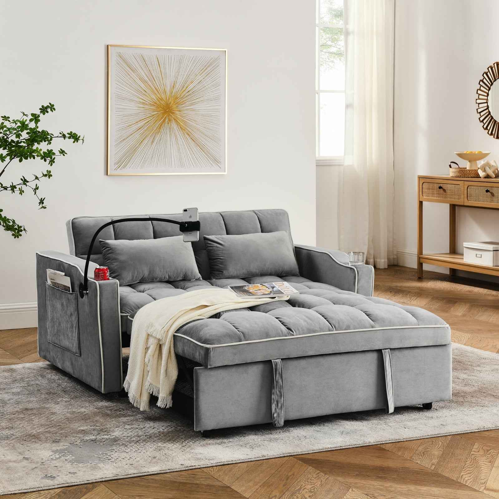 JAVESY  Versatile Foldable Sofa Bed In 3 Lengths, Modern
