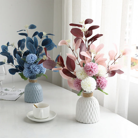 Artificial chrysanthemum and eucalyptus bunch, 47cm – Kayluz Home