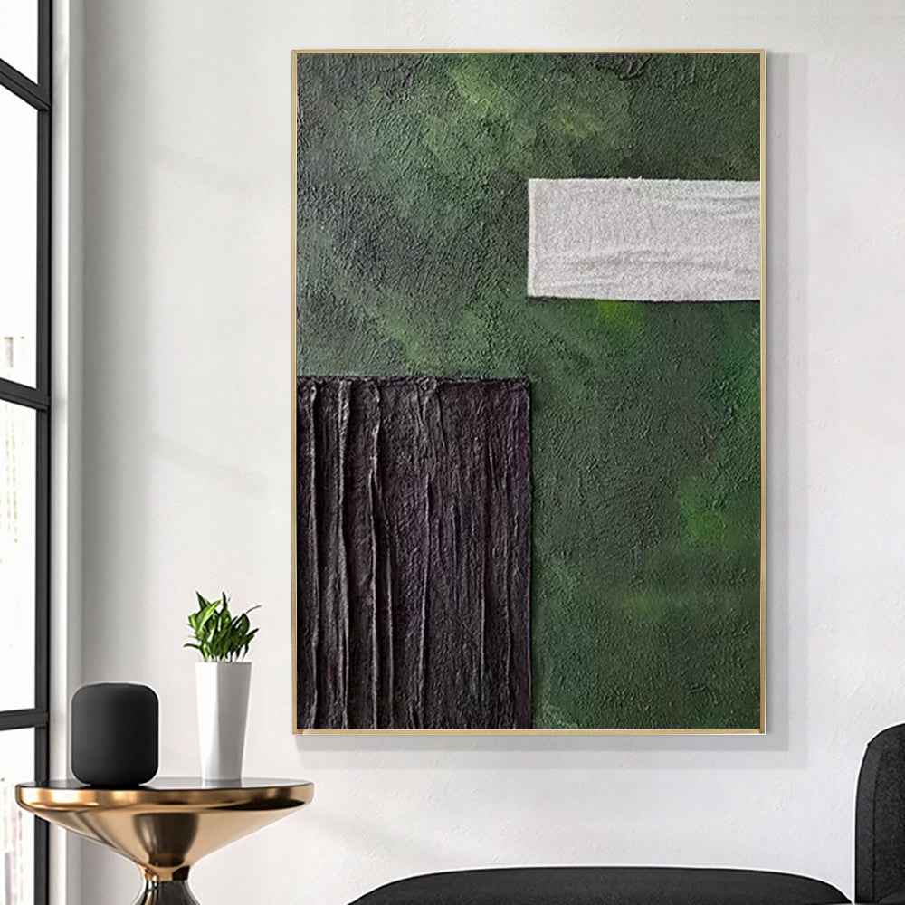 Handmade Oil Painting Canvas  Modern Green Texture Abstract