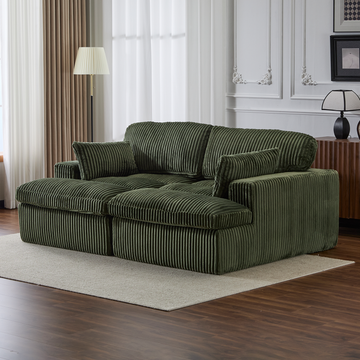 Oversized Upholstered Sleeper Cloud Couch Olive Green USA ONLY