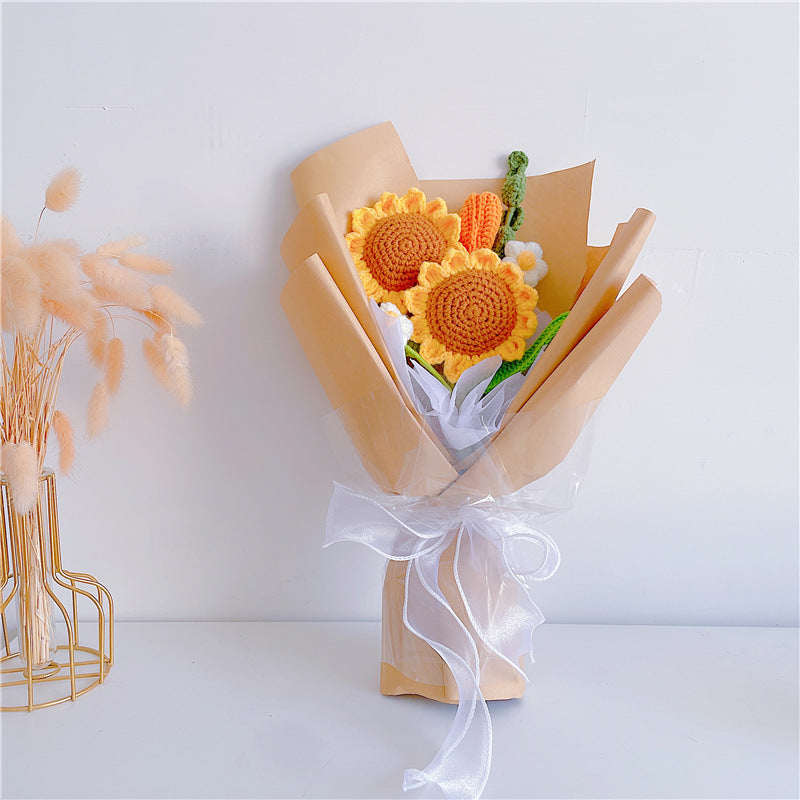 Handmade sunflower bouquet, gift-wrapped – view 2