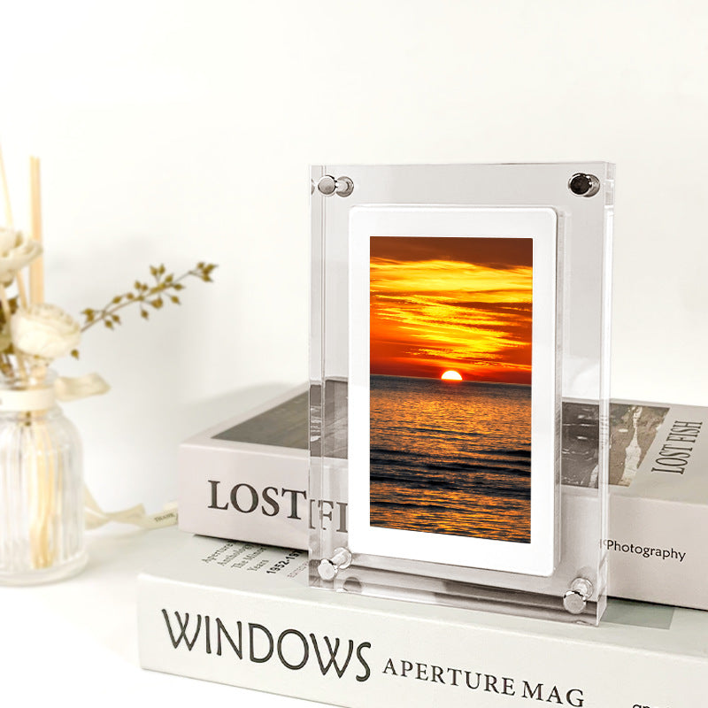 Transparent Acrylic Digital Photo Frame Video Player