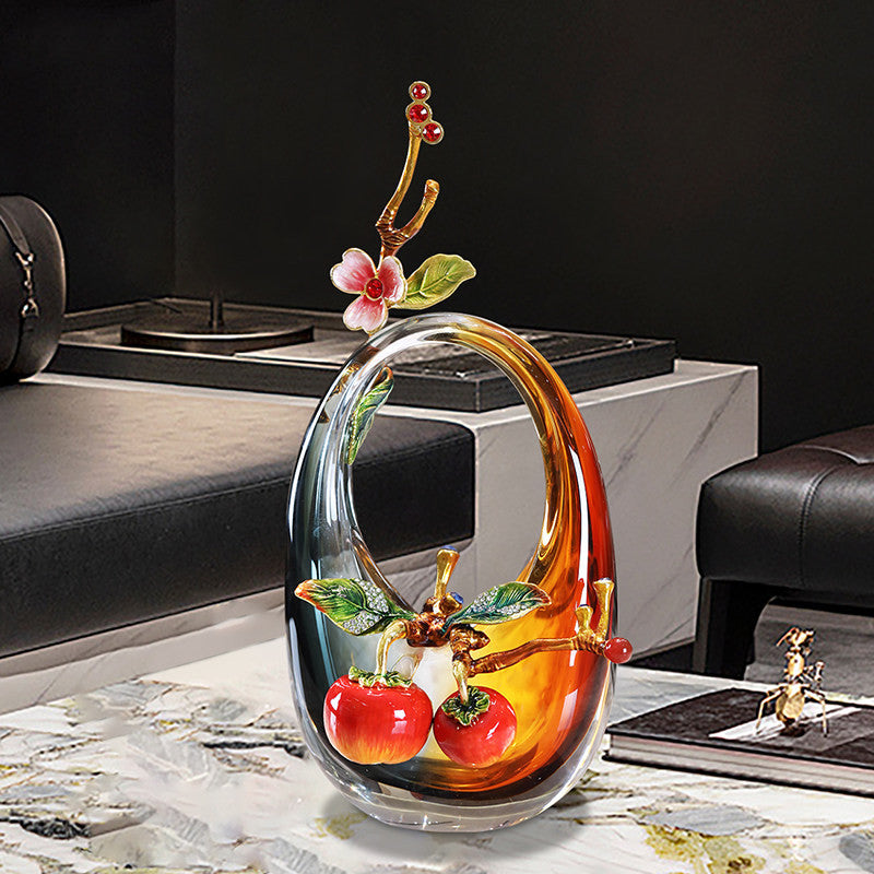 Enamel-Painted Glass Art Vase