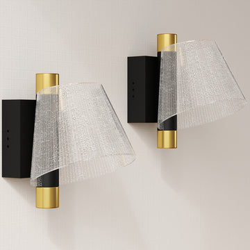 STELLA black starry LED wall lights, set of 2