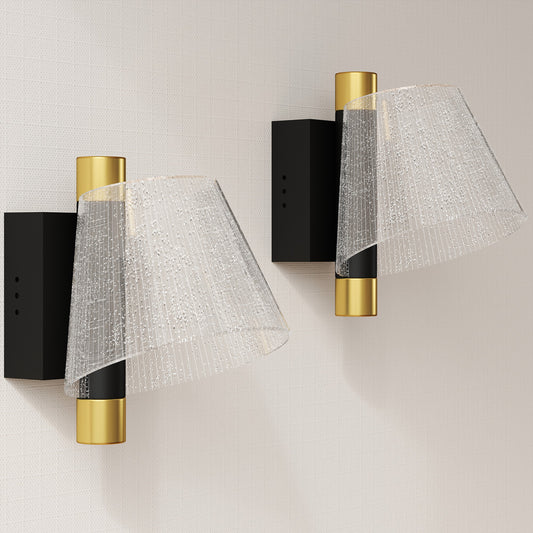 STELLA black starry LED wall lights, set of 2