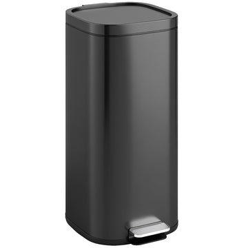 30L Kitchen Bin, Compact Pedal , Black