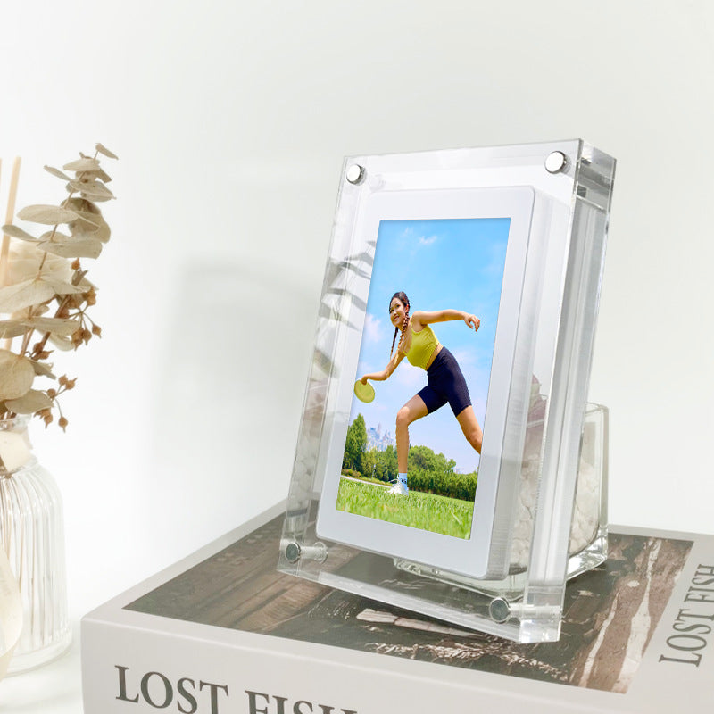 Transparent Acrylic Digital Photo Frame Video Player