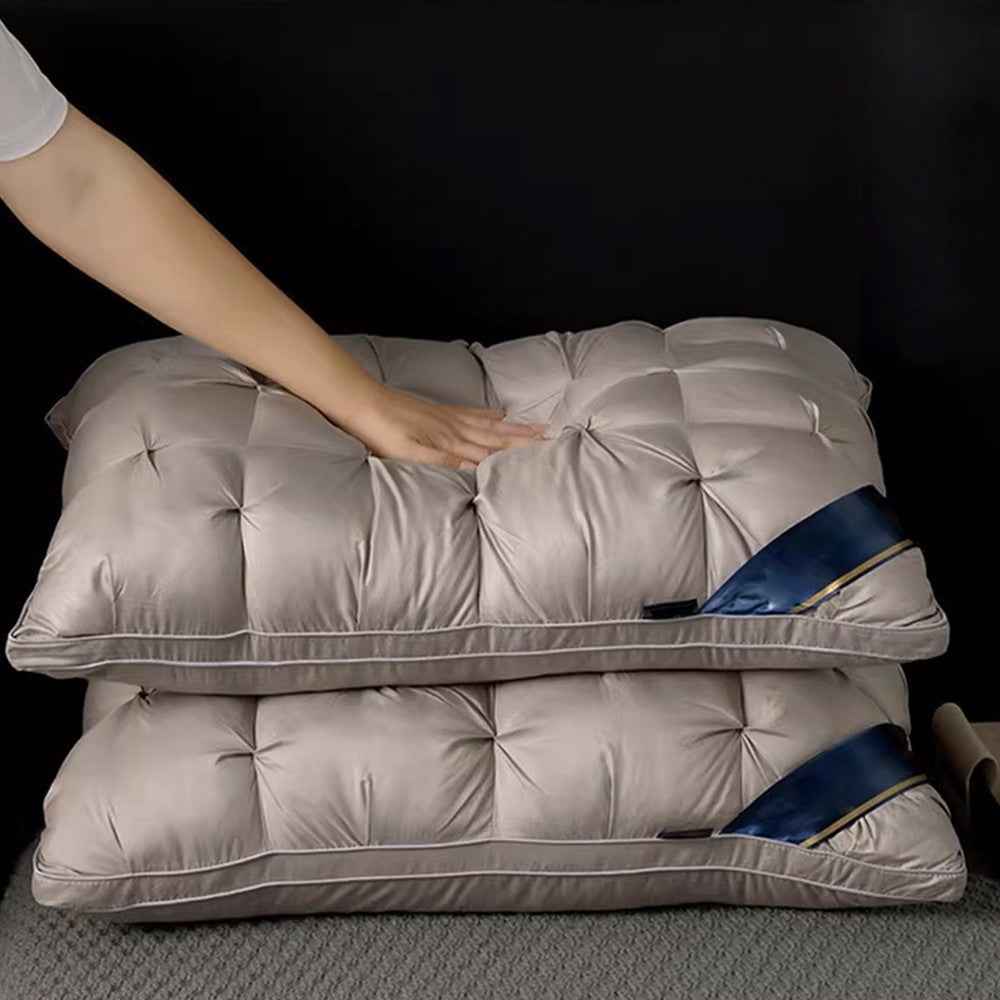 2Pcs Firm Support Pillow Quilted Extra Filled Hotel Quality Pillows Pair