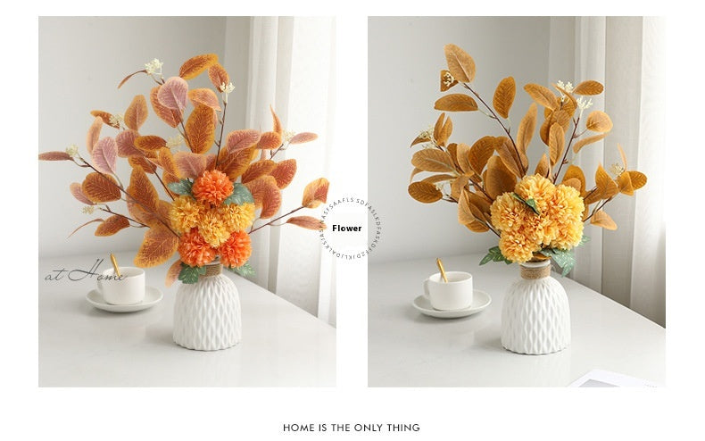Artificial chrysanthemum and eucalyptus bunch, 47cm – view 5