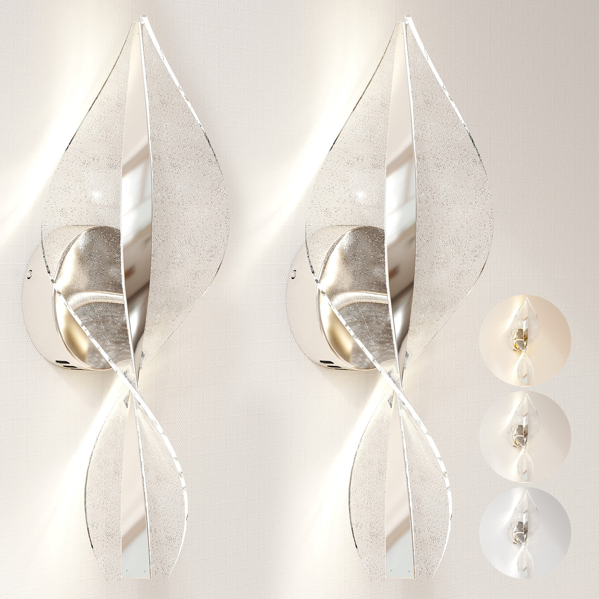 HELIX spiral LED wall lights, set of 2