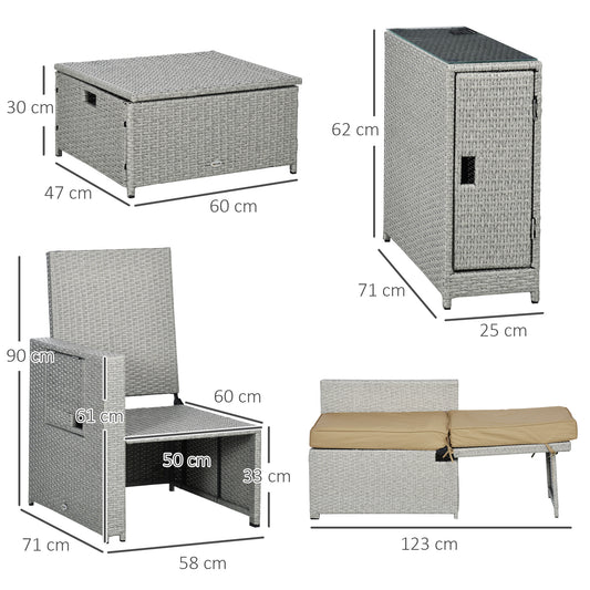 ELIOR Rattan Sun Lounger Beige