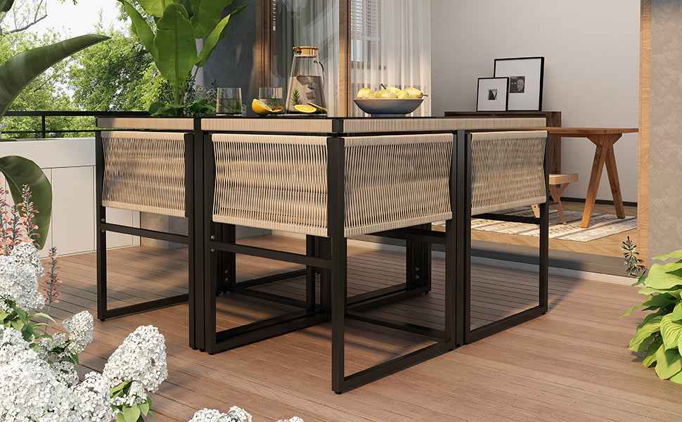 Garden Dining Set 5 Piece Set With 1 Dining Table