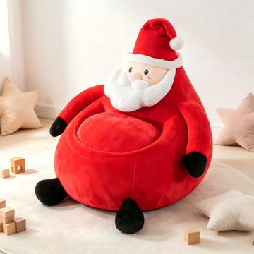 Red Kids' Christmas Bean Bag Chair with Footstool
