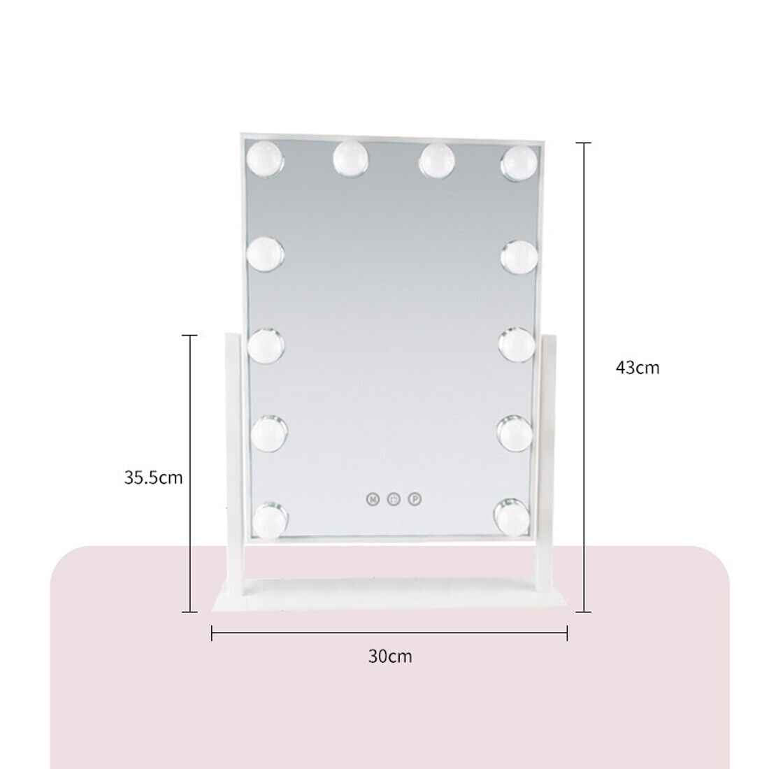 Hollywood Vanity Mirror | 12 LED Lights, 3 Light Modes & 360° Rotation