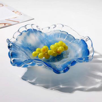 Blue Glass Fruit Bowl