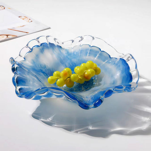 Blue Glass Fruit Bowl