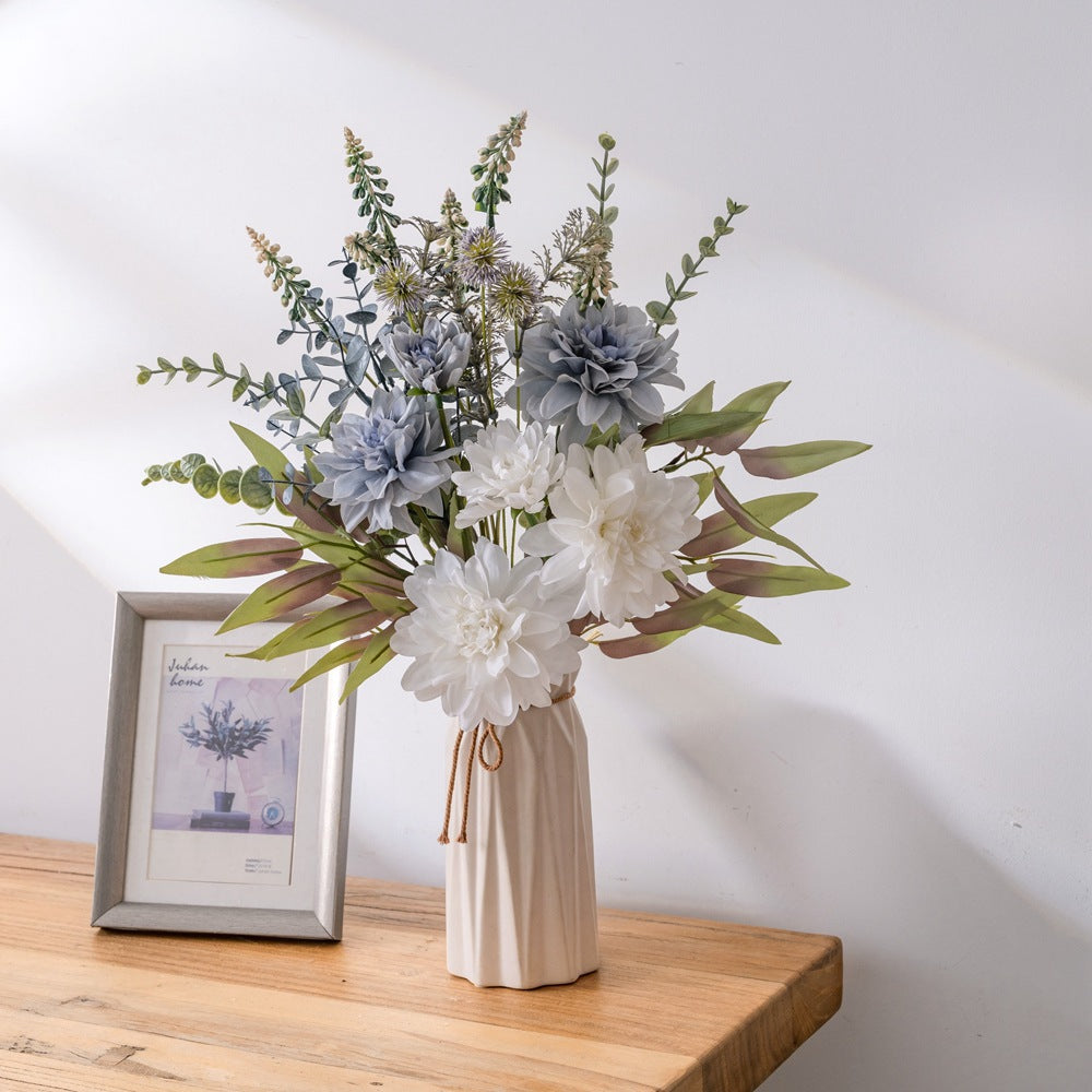 Blue & White Artificial Flower Bouquet