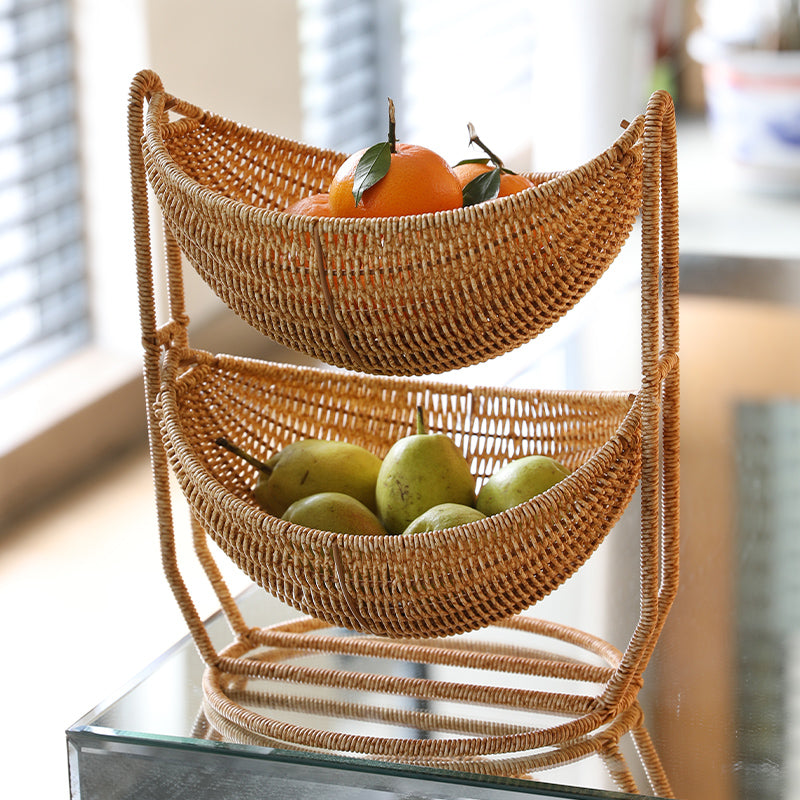 Multi-layer Plastic Rattan Fruit Plate