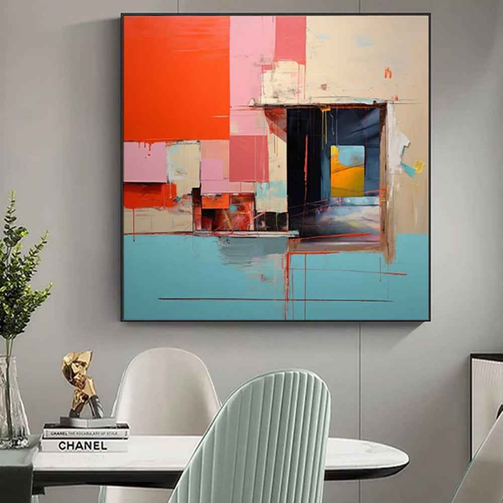 Blue And Yellow Colored Vibrant Abstract