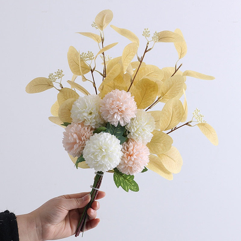 Artificial chrysanthemum and eucalyptus bunch, 47cm – view 14