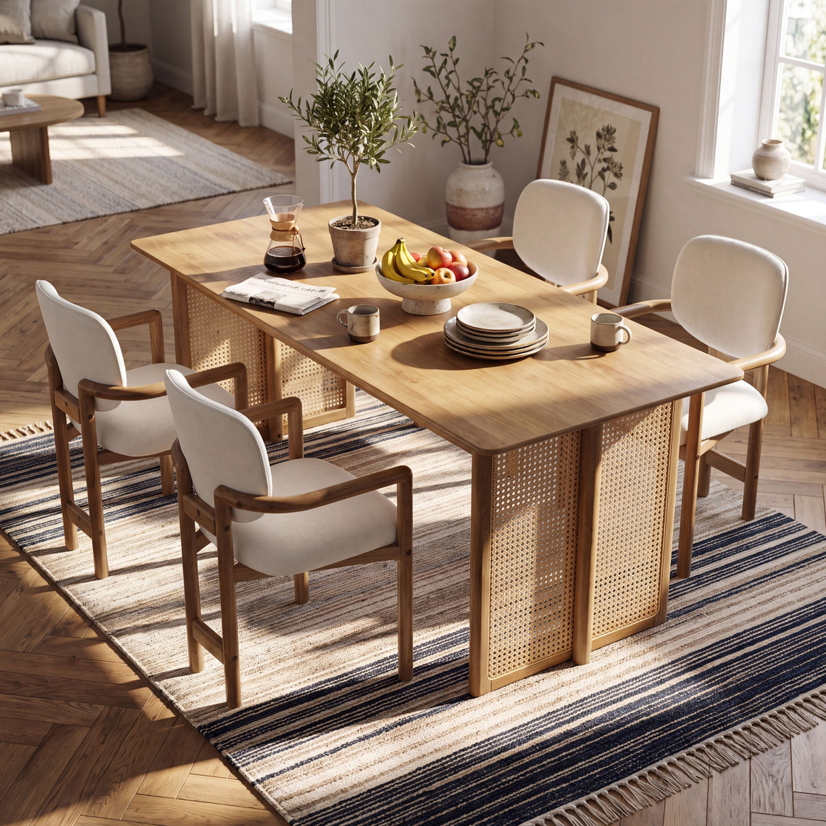 5-Piece Rubberwood Dining Set