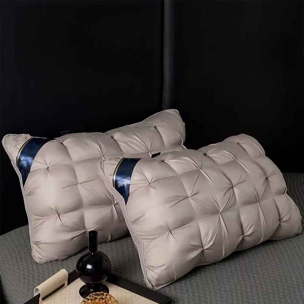2Pcs Firm Support Pillow Quilted Extra Filled Hotel Quality Pillows Pair