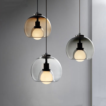 Smoky Grey Glass Pendant Light