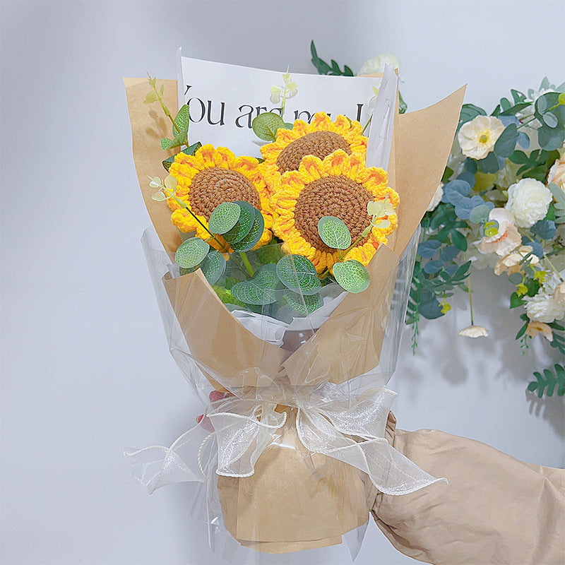 Handmade sunflower bouquet, gift-wrapped – view 4