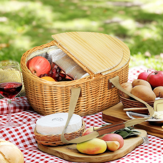 Picnic Basket For 2 With Pine Wood