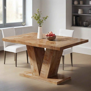 GENIOLY Light Oak Brown Kitchen Dinner Table