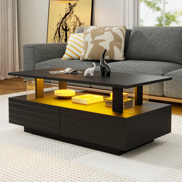 PALAZZO Coffee Table Coffee Table  Black Particleboard  Acrylic